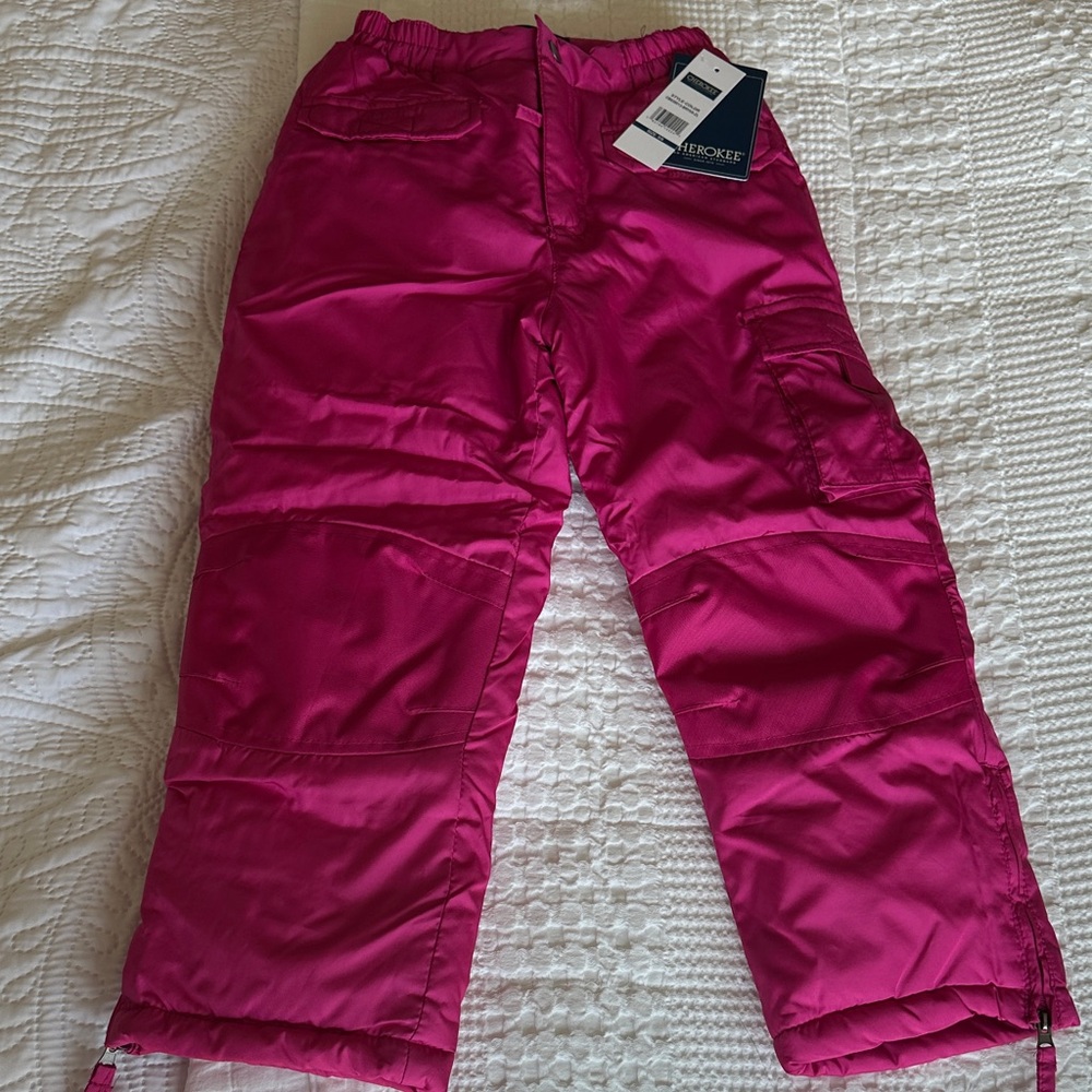 Cherokee Kids Snow Pants-pink-NWT- girls 5/6